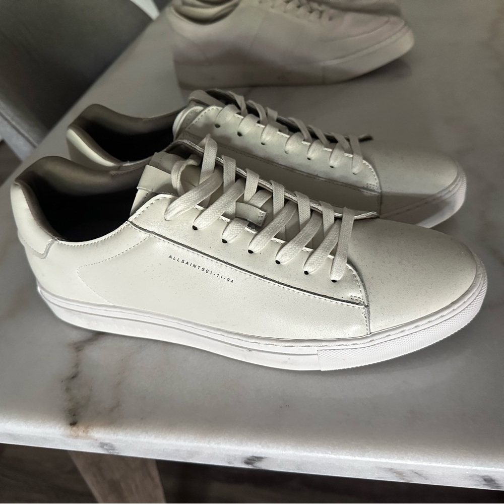 All Saints White Sneakers Minimalist Design Casual
